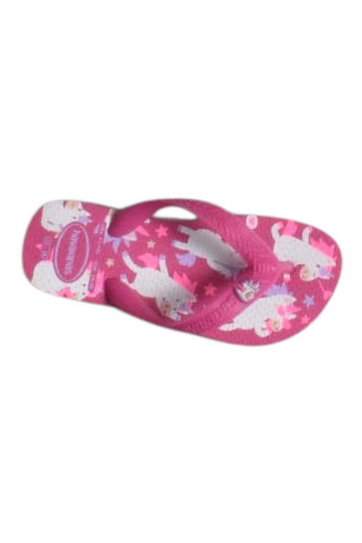 A Pink Flip Flops from Havaianas in size 5T for girl. (Front View)