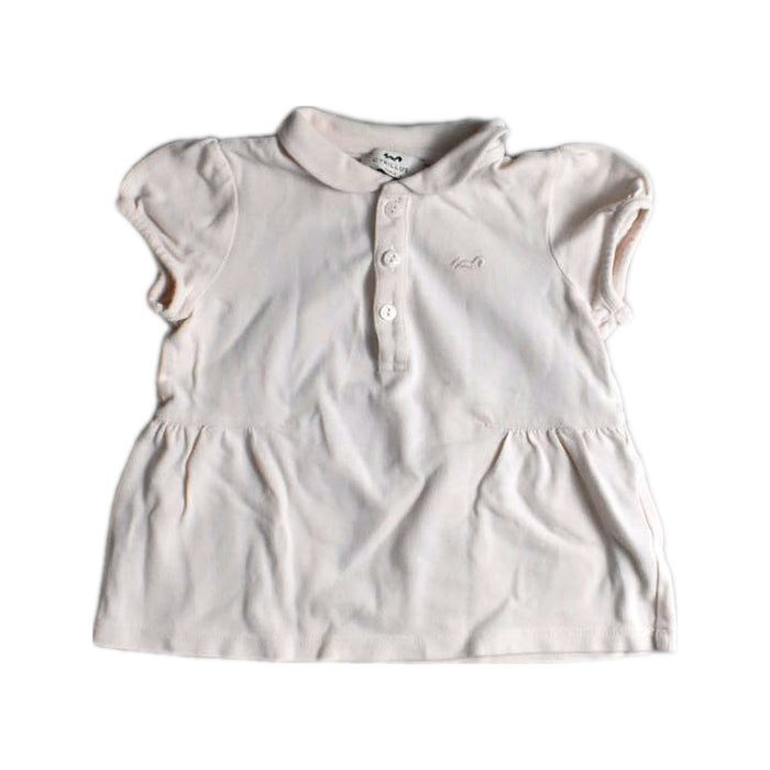 A White Short Sleeve Polos from Cyrillus in size 3T for girl. (Front View)