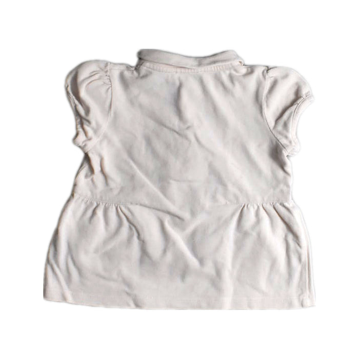 A White Short Sleeve Polos from Cyrillus in size 3T for girl. (Back View)