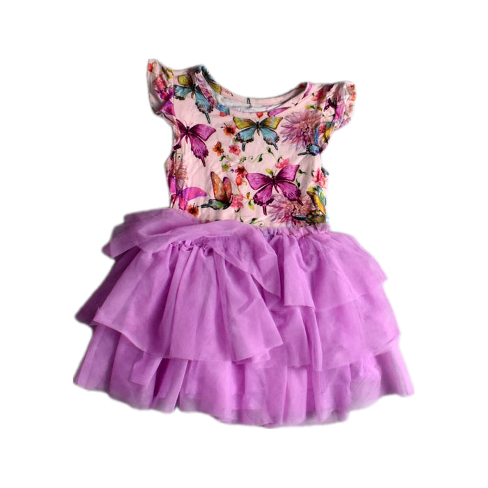 A Pink Sleeveless Dresses from Posh Peanut in size 3T for girl. (Front View)