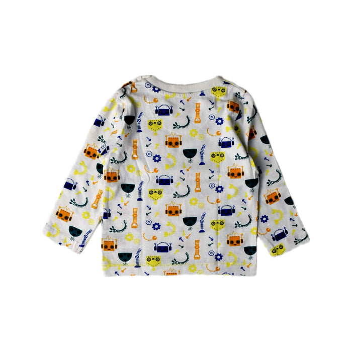 A White Long Sleeve T Shirts from Mothercare in size 6-12M for boy. (Back View)