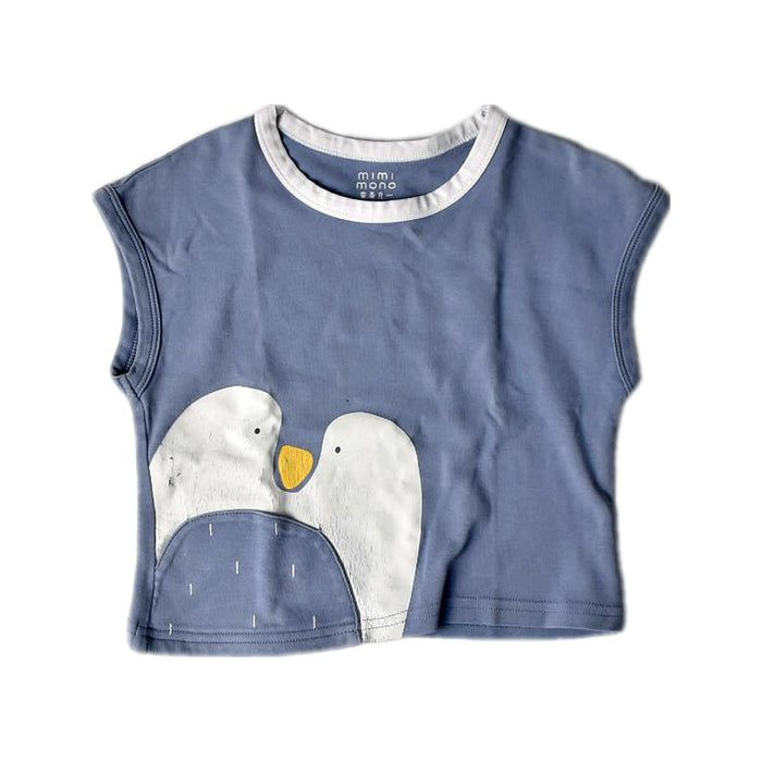 A Blue Short Sleeve Tops from Mimi Mono in size 12-18M for boy. (Front View)