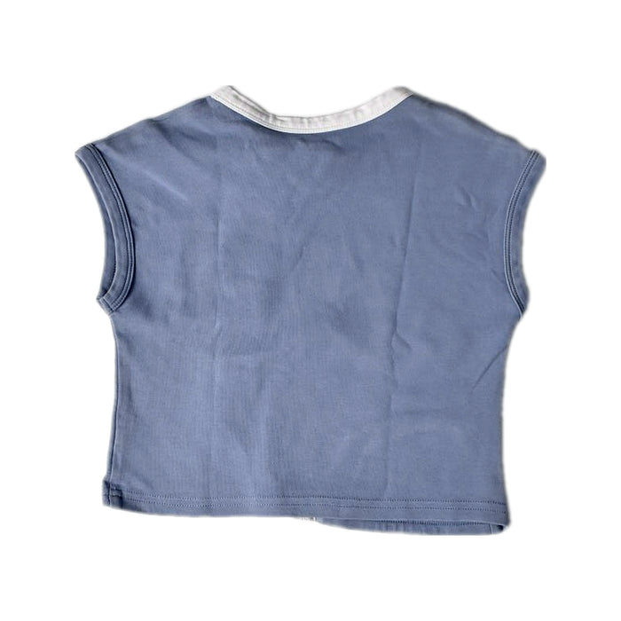 A Blue Short Sleeve Tops from Mimi Mono in size 12-18M for boy. (Back View)