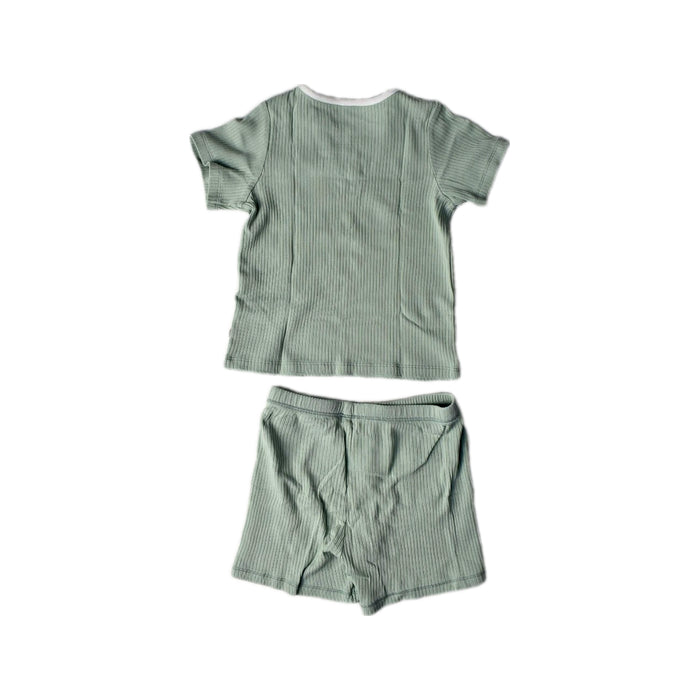 A Green Shorts Sets from Mori in size 18-24M for boy. (Back View)