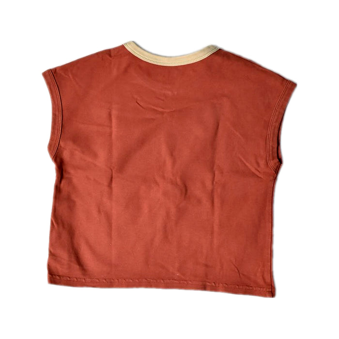 A Orange Short Sleeve T Shirts from Mimi Mono in size 18-24M for boy. (Back View)