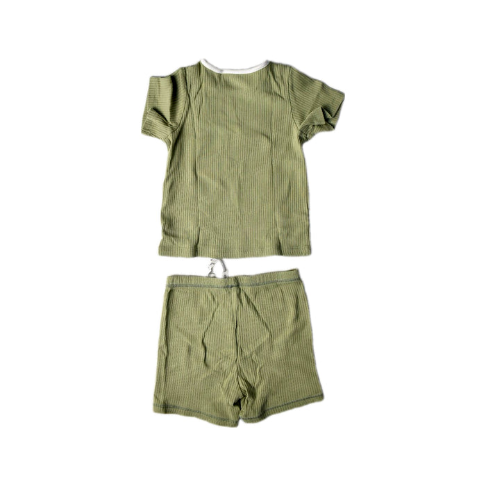 A Green Shorts Sets from Mori in size 18-24M for boy. (Back View)