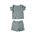 A Teal Shorts Sets from Mori in size 18-24M for neutral. (Back View)