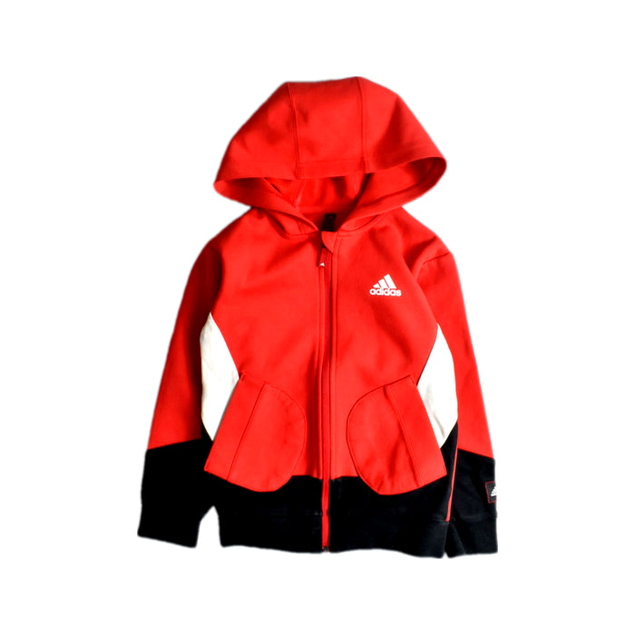 A Red Lightweight Jackets from Adidas in size 7Y for boy. (Front View)