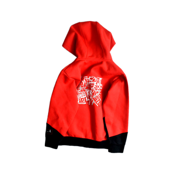 A Red Lightweight Jackets from Adidas in size 7Y for boy. (Back View)