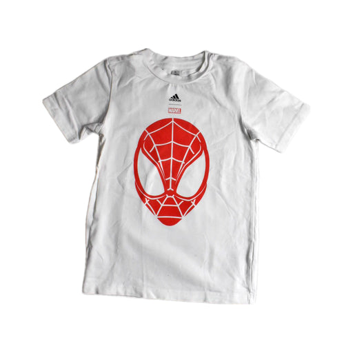 A White Short Sleeve T Shirts from Adidas in size 7Y for boy. (Front View)