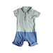A White Short Sleeve Rompers from Mothercare in size 6-12M for boy. (Front View)