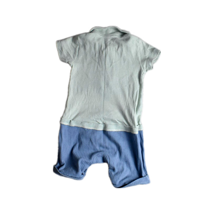 A White Short Sleeve Rompers from Mothercare in size 6-12M for boy. (Back View)
