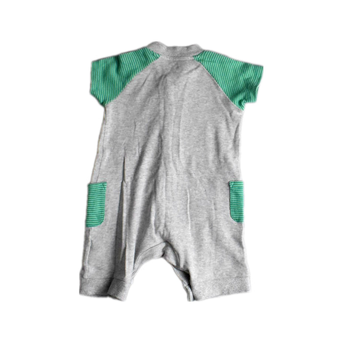 A Grey Long Sleeve Rompers from Mothercare in size 6-12M for boy. (Back View)