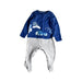 A Blue Long Sleeve Rompers from Mothercare in size 3-6M for boy. (Front View)