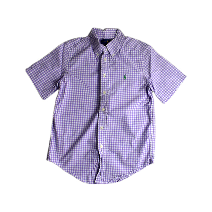 A Purple Short Sleeve Shirts from Ralph Lauren in size 10Y for boy. (Front View)