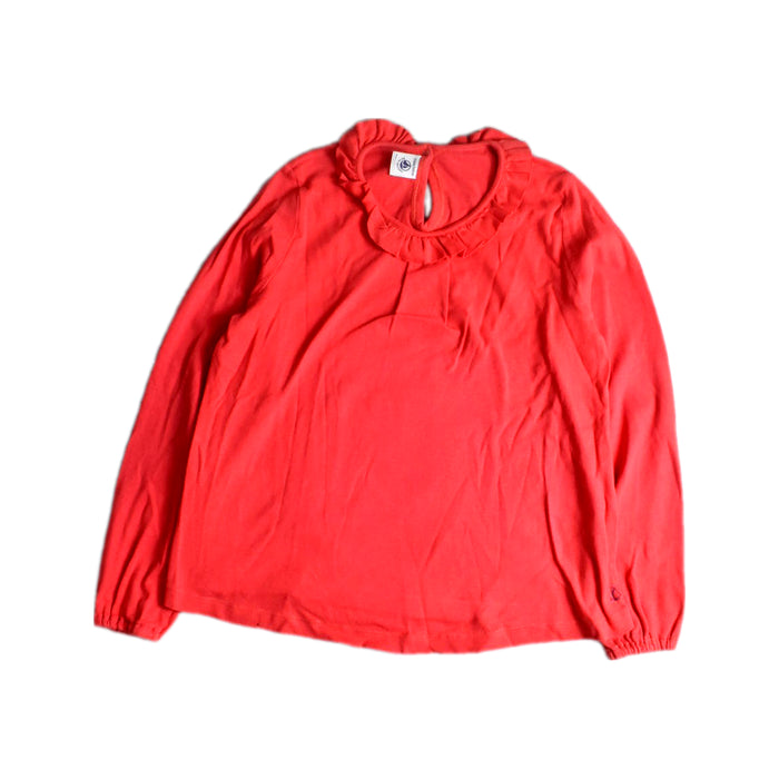 A Red Long Sleeve Tops from Petit Bateau in size 10Y for girl. (Front View)