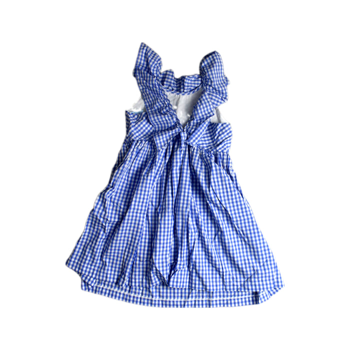 A Blue Sleeveless Dresses from bloomB in size 10Y for girl. (Back View)