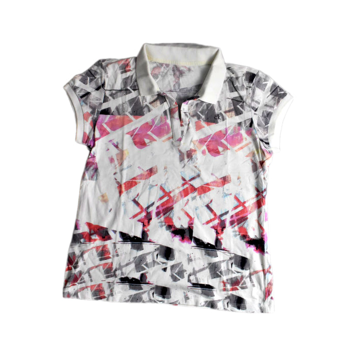A Pink Short Sleeve Polos from Calvin Klein in size 14Y for girl. (Front View)