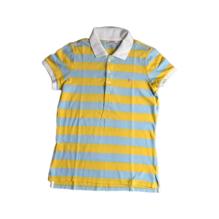 A Yellow Short Sleeve Polos from Abercrombie  in size 12Y for girl. (Front View)