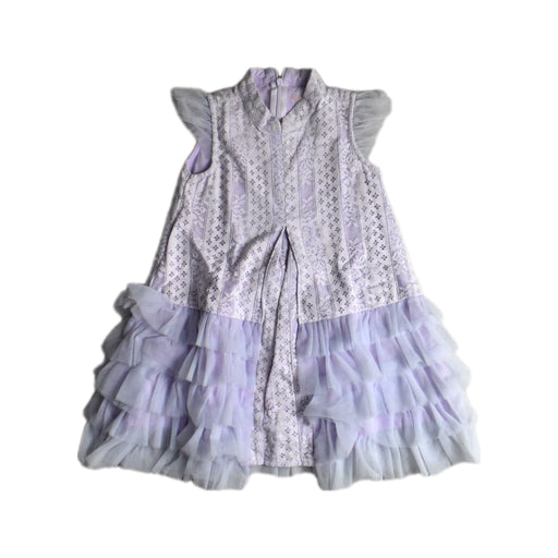 A Purple Sleeveless Dresses from Le Petit Society in size 3T for girl. (Front View)