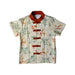 A Ivory Short Sleeve Shirts from Little Kooma in size 2T for boy. (Front View)