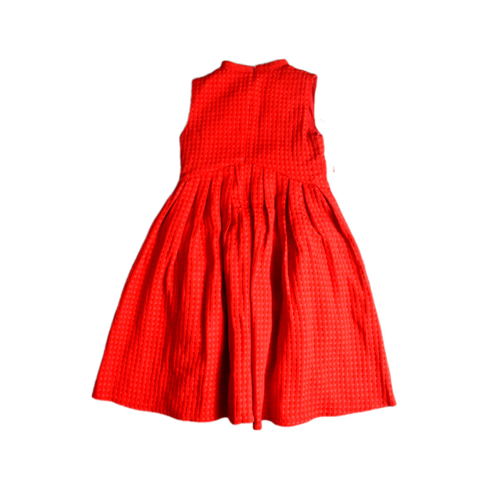 A Red Sleeveless Dresses from bloomB in size 7Y for girl. (Back View)