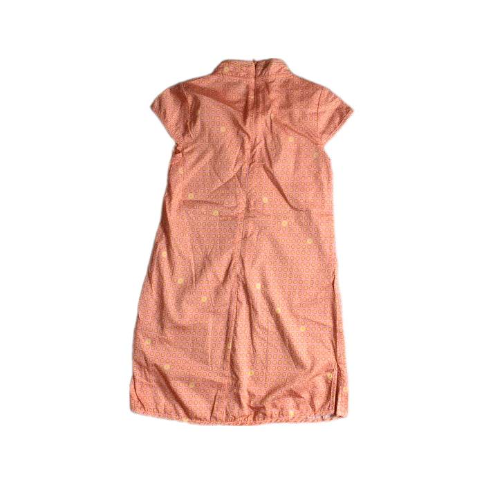 A Peach Short Sleeve Dresses from Elly in size 5T for girl. (Back View)