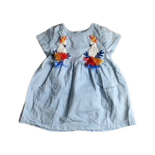 A Blue Short Sleeve Dresses from Gingersnaps in size 3-6M for girl. (Front View)