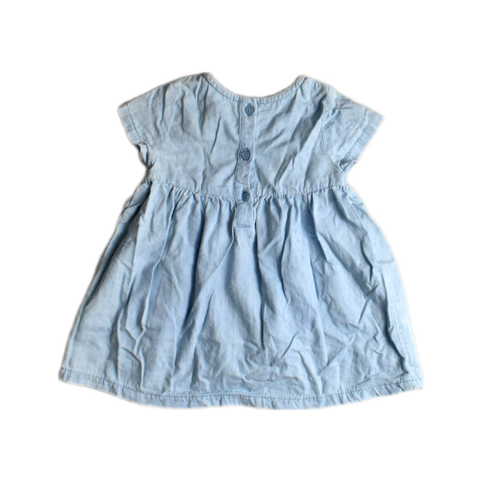 A Blue Short Sleeve Dresses from Gingersnaps in size 3-6M for girl. (Back View)