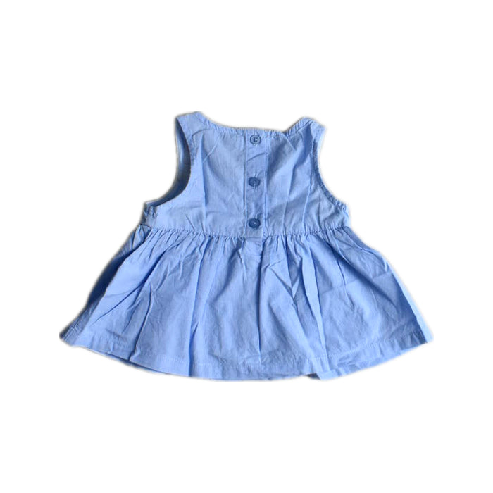 A Blue Sleeveless Tops from Gingersnaps in size 3-6M for girl. (Back View)