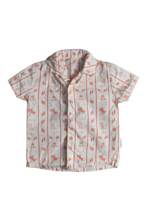 A White Short Sleeve Shirts from Sea Apple in size 6-12M for boy. (Front View)