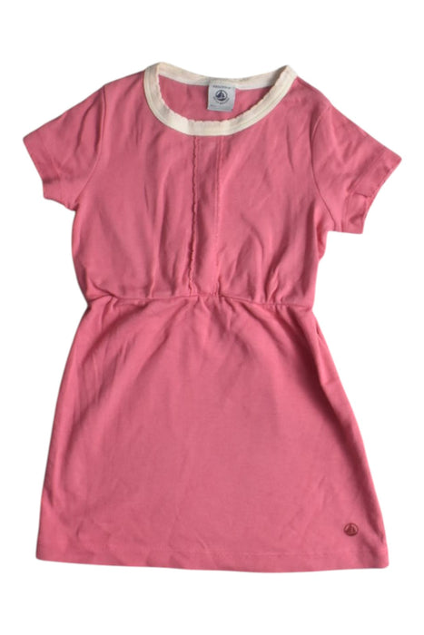 A White Short Sleeve Dresses from Petit Bateau in size 4T for girl. (Front View)