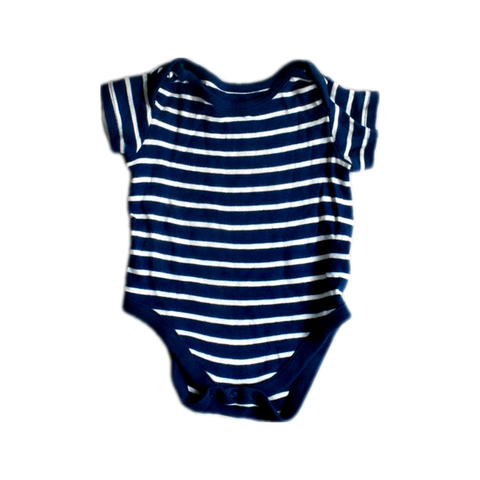 A Navy Short Sleeve Bodysuits from Mothercare in size 3-6M for boy. (Front View)