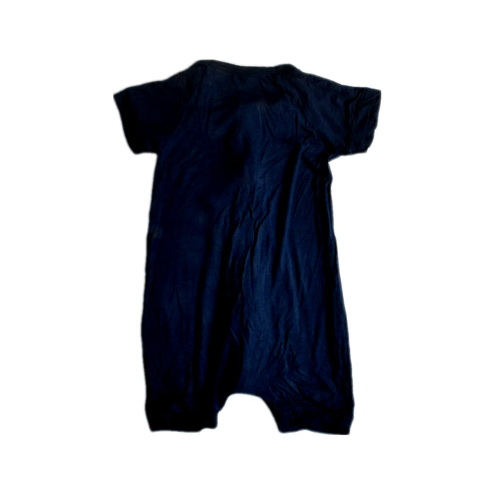 A Navy Short Sleeve Rompers from Raph and Remy in size 12-18M for neutral. (Back View)