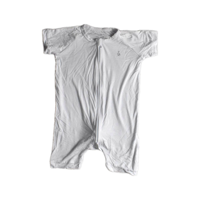 A White Short Sleeve Rompers from Raph and Remy in size 18-24M for neutral. (Front View)