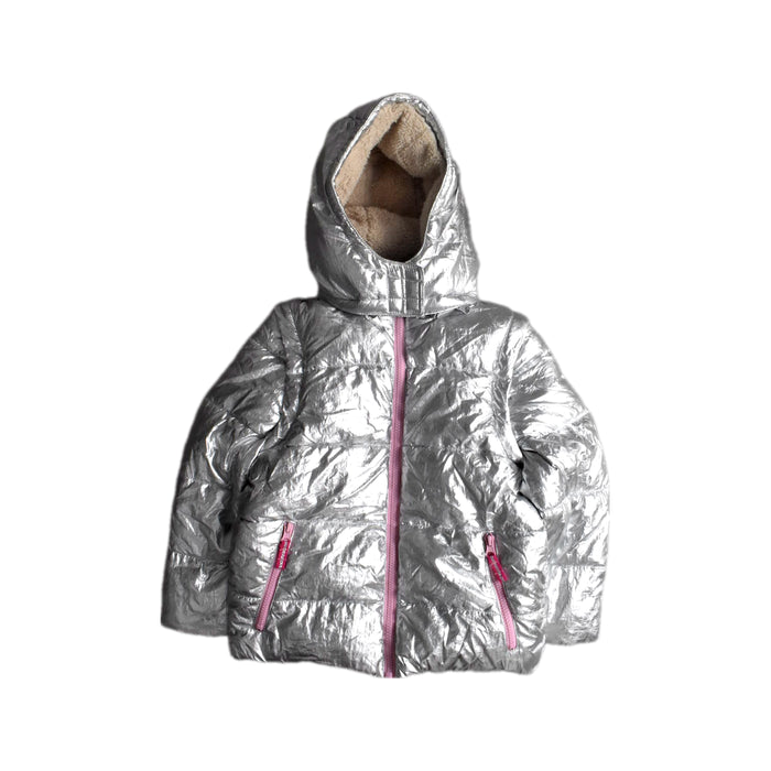 A Silver Puffer/Quilted Coats & Outerwear from Boden in size 6T for girl. (Front View)