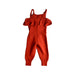 A Orange Sleeveless Jumpsuits from maed in size 2T for girl. (Front View)