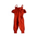 A Orange Sleeveless Jumpsuits from maed in size 2T for girl. (Back View)