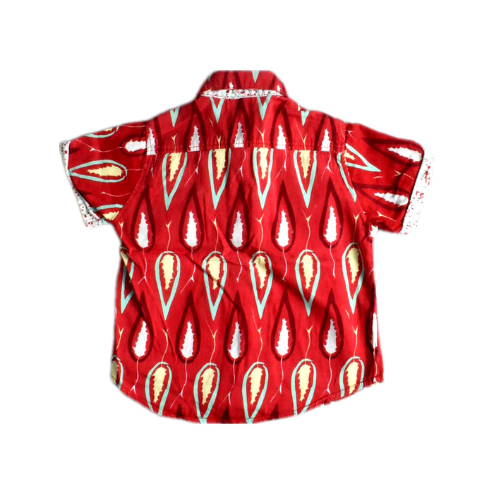 A Red Short Sleeve Shirts from Roses & Rhinos in size 12-18M for boy. (Back View)