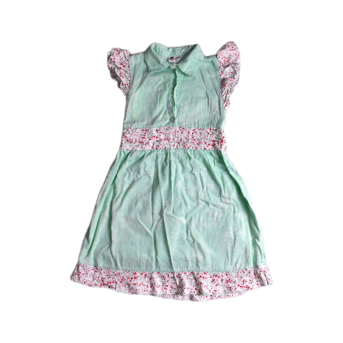 A Green Short Sleeve Dresses from Roses & Rhinos in size 3T for girl. (Front View)