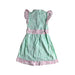 A Green Short Sleeve Dresses from Roses & Rhinos in size 3T for girl. (Back View)