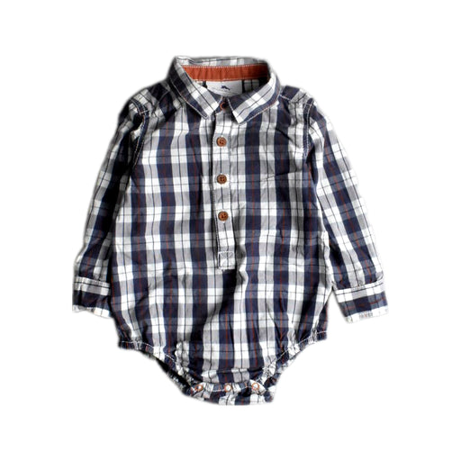 A Blue Long Sleeve Bodysuits from Tommy Bahama in size 12-18M for boy. (Front View)