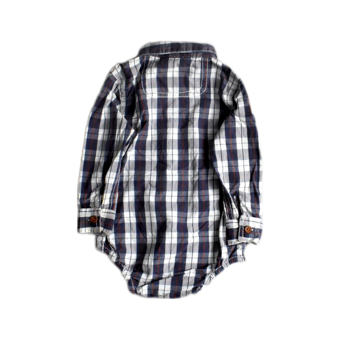 A Blue Long Sleeve Bodysuits from Tommy Bahama in size 12-18M for boy. (Back View)
