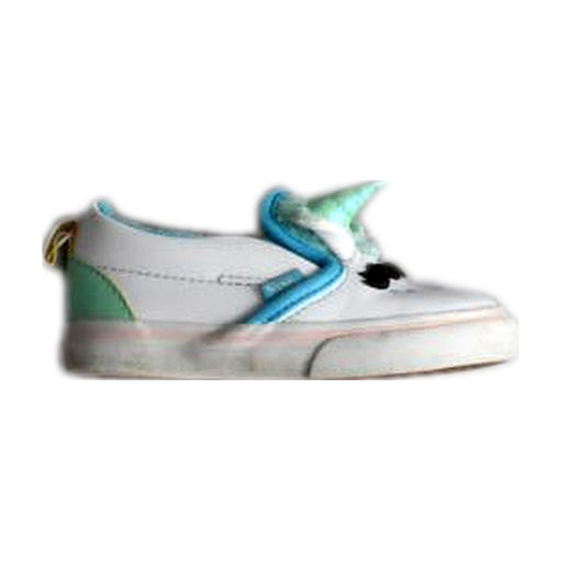 A White Sneakers from Vans in size 18-24M for girl. (Front View)