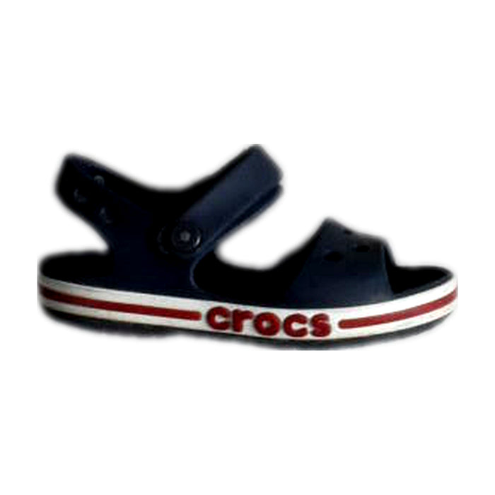 A Blue Sandals from Crocs in size 3T for neutral. (Front View)