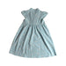 A Blue Short Sleeve Dresses from Le Petit Society in size 6T for girl. (Back View)