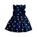 A Navy Sleeveless Dresses from Le Petit Society in size 6T for girl. (Front View)