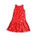 A Red Sleeveless Dresses from Elly in size 6T for girl. (Back View)