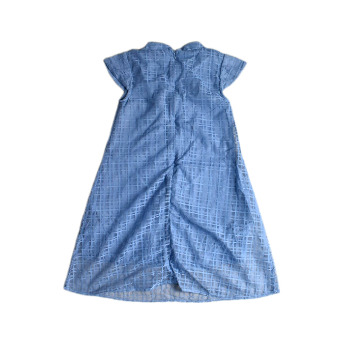 A Blue Short Sleeve Dresses from Elly in size 5T for girl. (Back View)