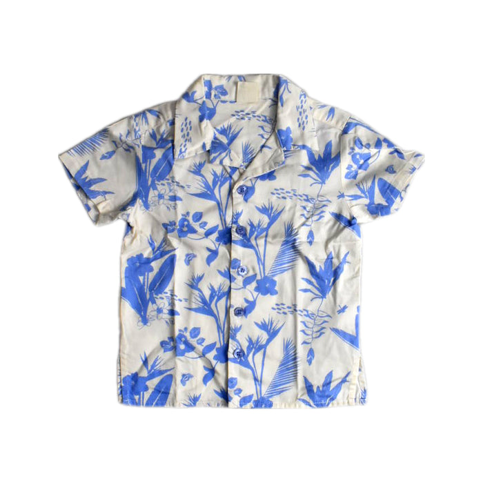 A Blue Short Sleeve Shirts from Elly in size 3T for boy. (Front View)